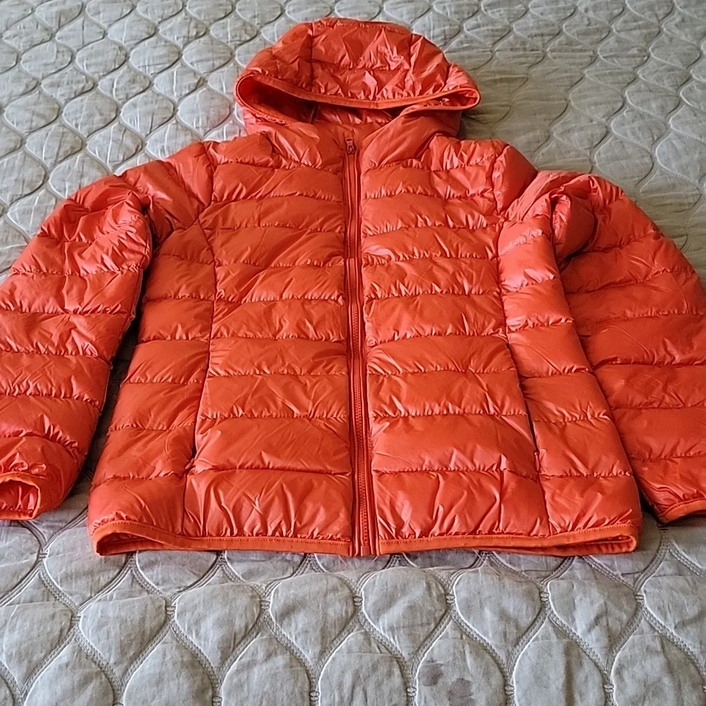 Kids Light Puffer Jacket in Bright Orange
